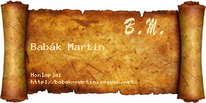 Babák Martin névjegykártya